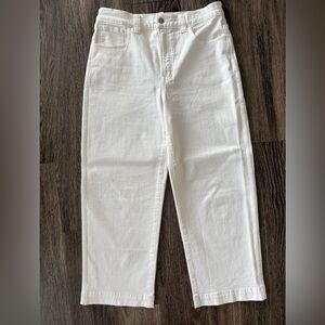 Madewell The Perfect Vintage Wide-Leg Crop Jean in White - Size 30